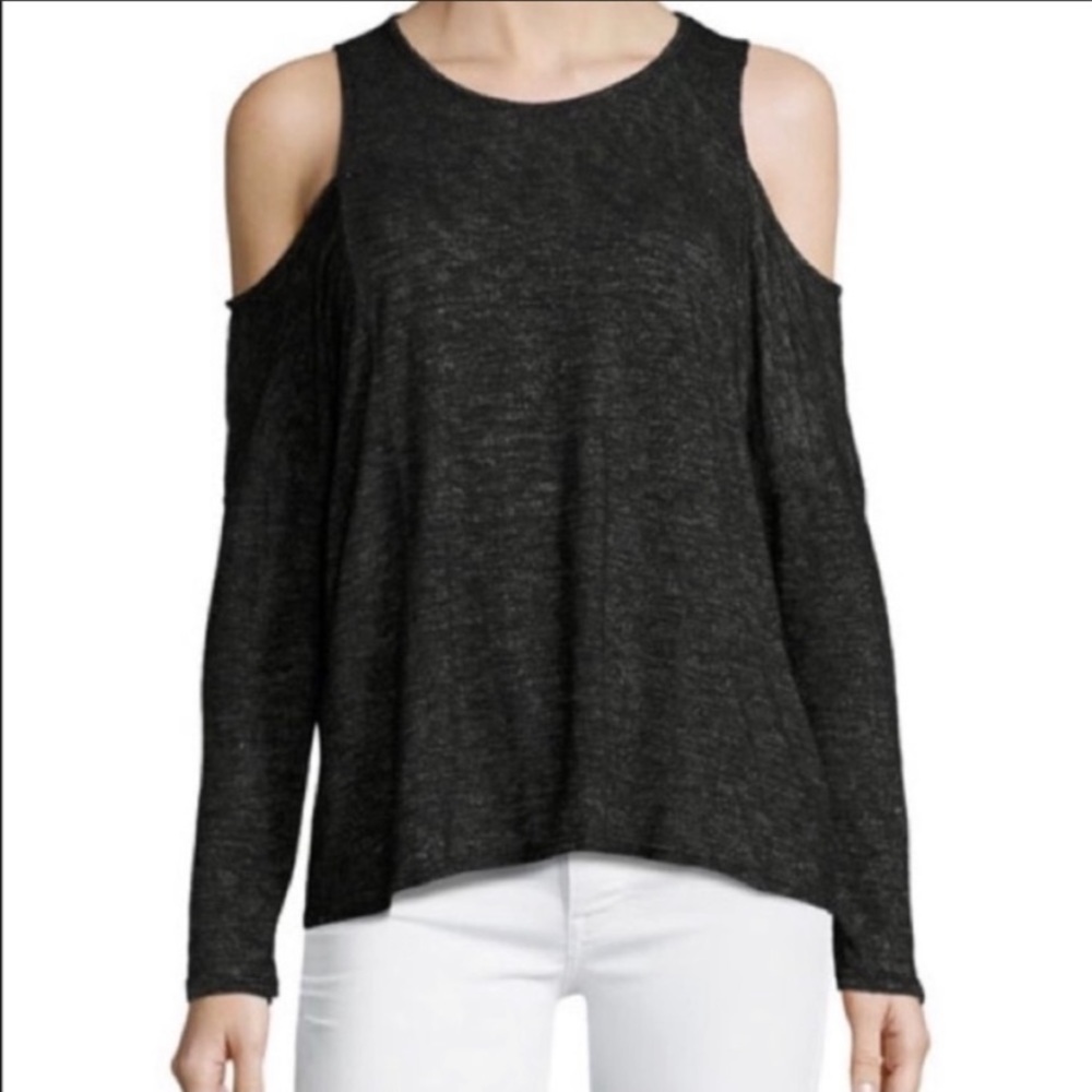 Velvet by Graham & Spencer Black Cold Shoulder Sweater‎ Top Size Small